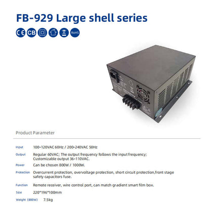 800W Transformer FB-929 Large Shell Series for Smart Film/Glass Within 100 Sqm